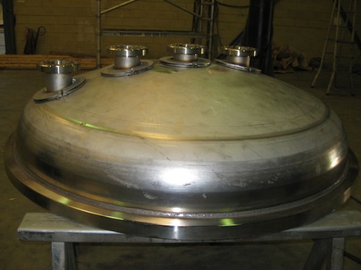 One of the end-caps of the pressure vessel